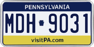 PA license plate MDH9031