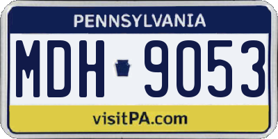 PA license plate MDH9053