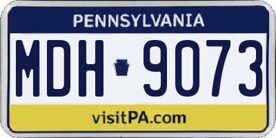 PA license plate MDH9073