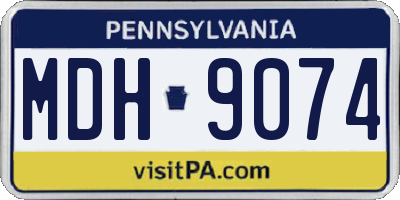 PA license plate MDH9074