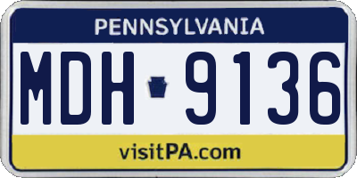PA license plate MDH9136