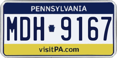 PA license plate MDH9167