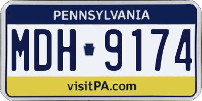 PA license plate MDH9174