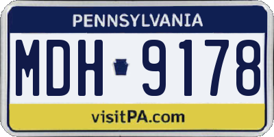 PA license plate MDH9178