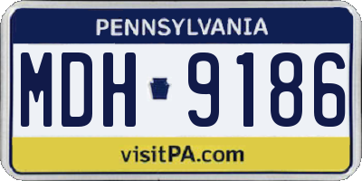PA license plate MDH9186