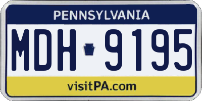PA license plate MDH9195