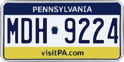 PA license plate MDH9224