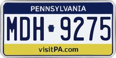 PA license plate MDH9275