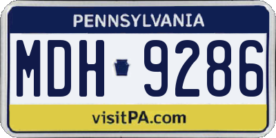 PA license plate MDH9286