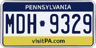 PA license plate MDH9329
