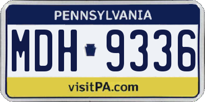 PA license plate MDH9336