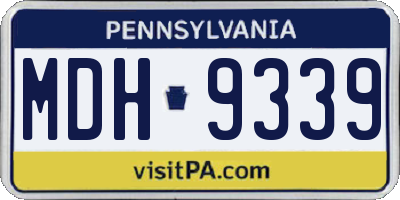 PA license plate MDH9339