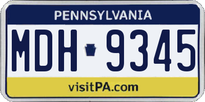 PA license plate MDH9345