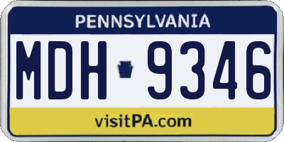PA license plate MDH9346