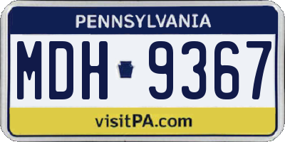 PA license plate MDH9367