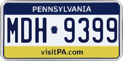 PA license plate MDH9399