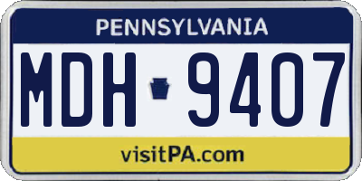 PA license plate MDH9407