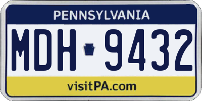 PA license plate MDH9432