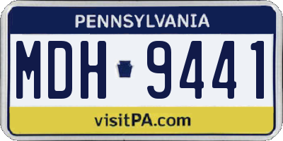 PA license plate MDH9441
