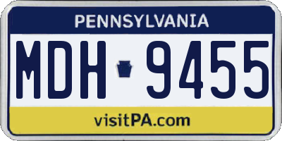 PA license plate MDH9455