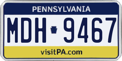PA license plate MDH9467