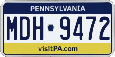 PA license plate MDH9472