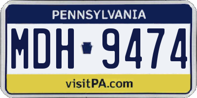 PA license plate MDH9474