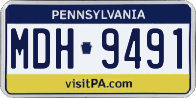 PA license plate MDH9491