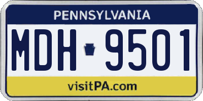 PA license plate MDH9501