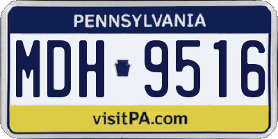 PA license plate MDH9516