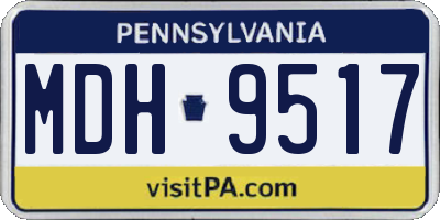 PA license plate MDH9517