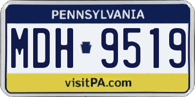PA license plate MDH9519