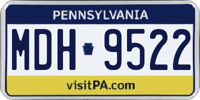 PA license plate MDH9522