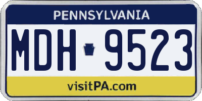 PA license plate MDH9523