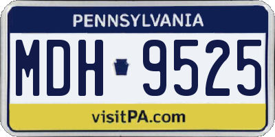 PA license plate MDH9525