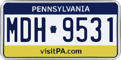 PA license plate MDH9531
