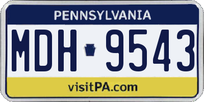 PA license plate MDH9543