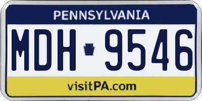 PA license plate MDH9546