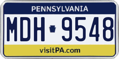 PA license plate MDH9548