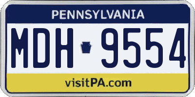 PA license plate MDH9554