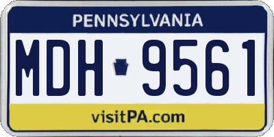 PA license plate MDH9561