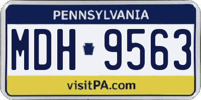 PA license plate MDH9563