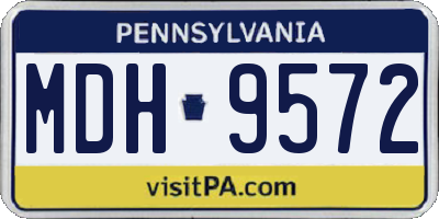 PA license plate MDH9572