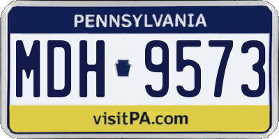PA license plate MDH9573