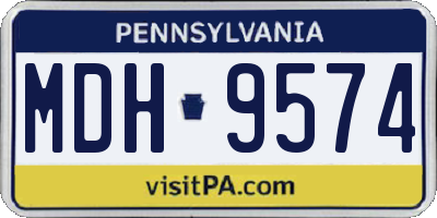 PA license plate MDH9574