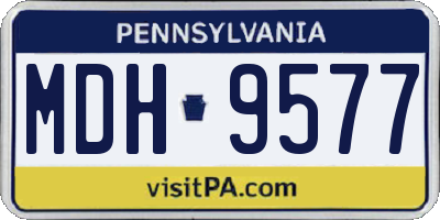PA license plate MDH9577