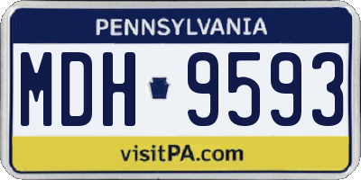 PA license plate MDH9593