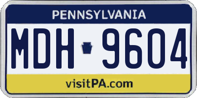 PA license plate MDH9604