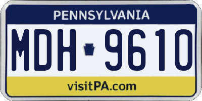 PA license plate MDH9610