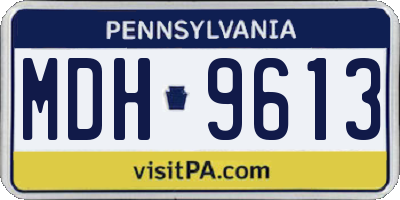 PA license plate MDH9613